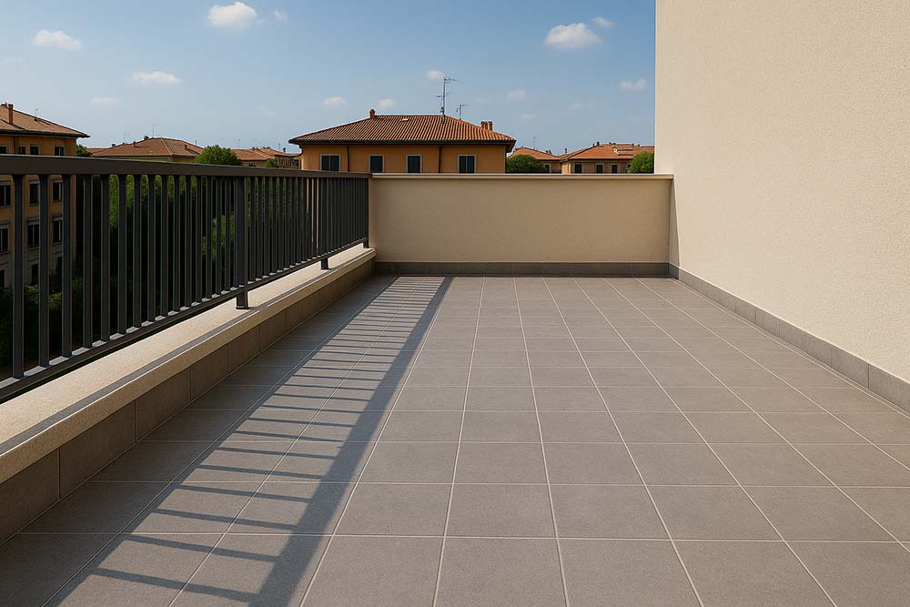 pavimentazione terrazzo a roma con gres porcellanato